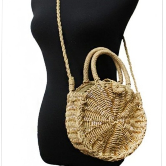 Straw Round Cross Body Bag - Picture 3 of 3